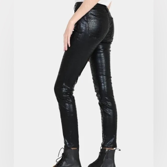 Frame Le High Skinny in Noir Croc Size 27 - Picture 1 of 12
